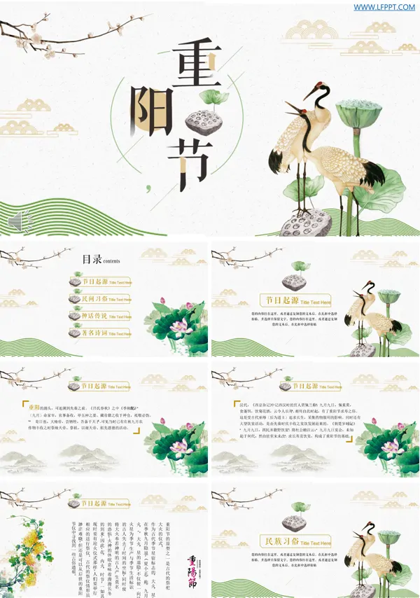 传统重阳节的文化传统习俗PPT模板