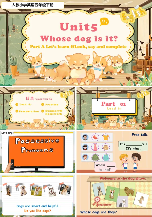 人教五年级英语下册Unit5第2课时Part A Let's learn & Look, say and completePPT课件含教案