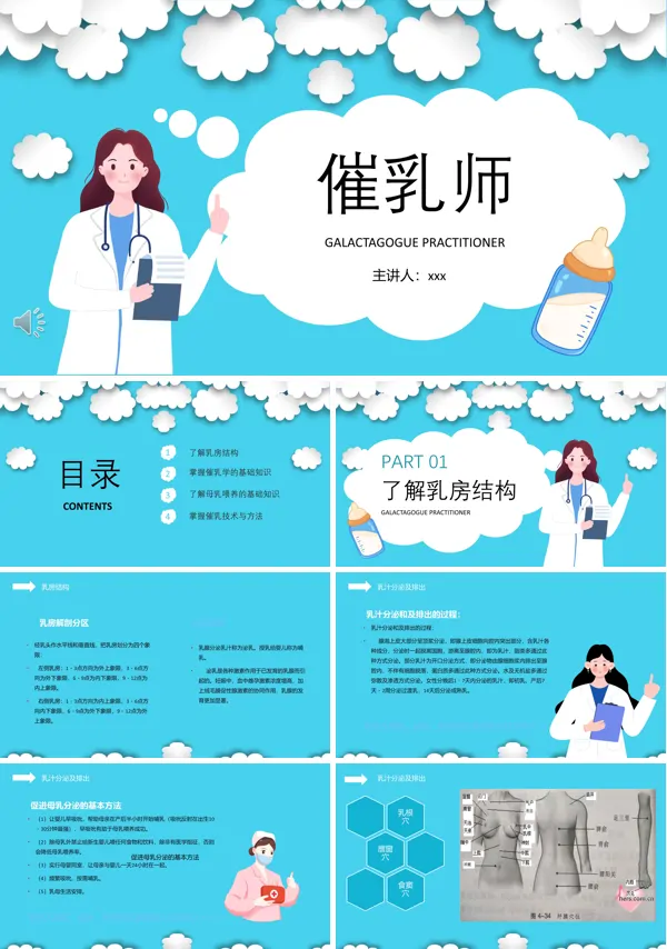 催乳师开乳乳房保养培训教程PPT