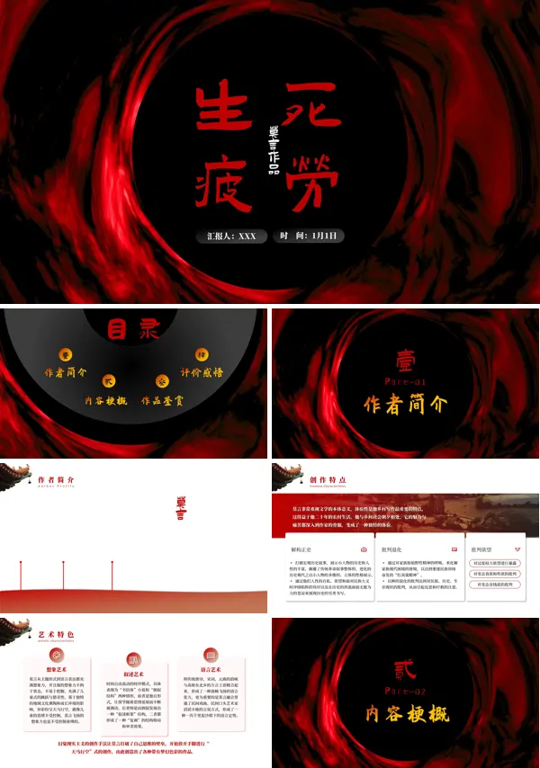 《生死疲劳》名著导读好书PPT课件模板含讲稿