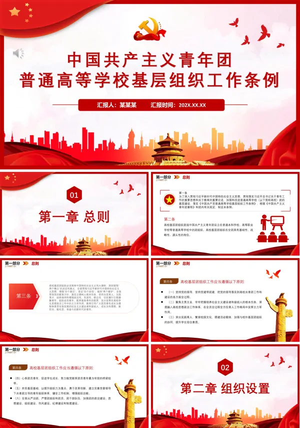 中国共产主义青年团普通高等学校基层组织工作条例PPT课件