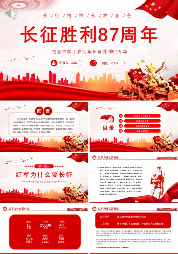 长征胜利87周年PPT专题党课