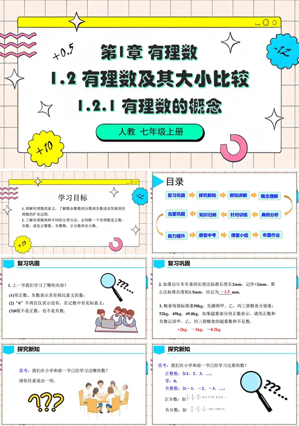 人教七年级数学上册1.2.1 有理数的概念PPT课件含教案