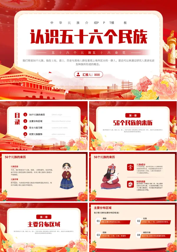 认识五十六个民族PPT课件免费下载
