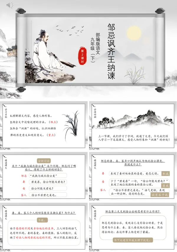 邹忌讽齐王纳谏ppt课件教案