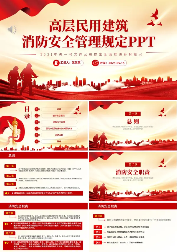高层民用建筑消防安全管理规定培训与解读课件PPT含讲稿