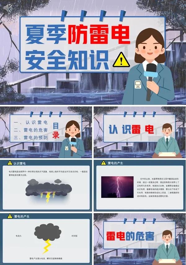 夏季防雷电安全教育知识PPT