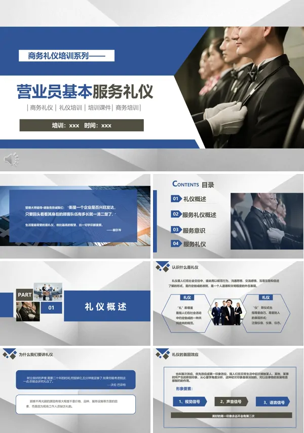 营业员基本服务礼仪培训PPT模板含讲稿