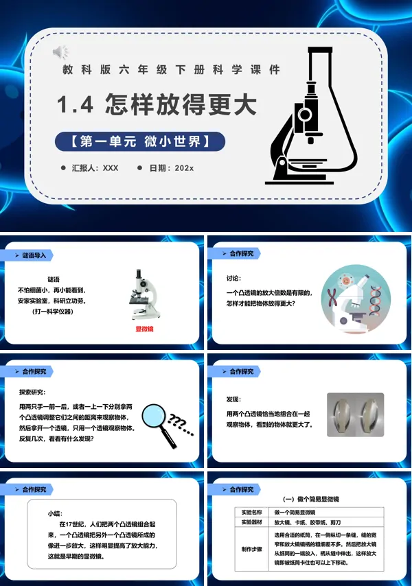 六年级科学下册怎样放得更大课件PPT课件模板