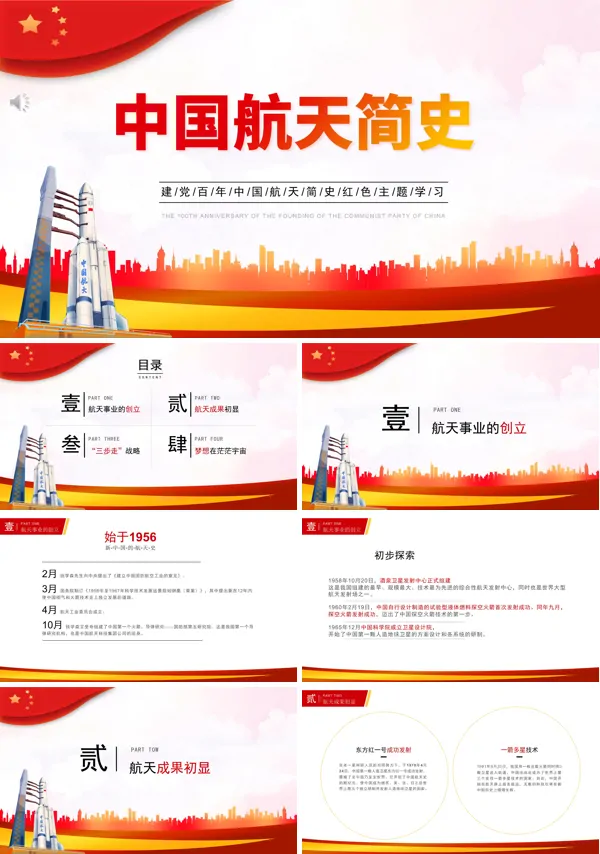 介绍中国航天发展历程PPT