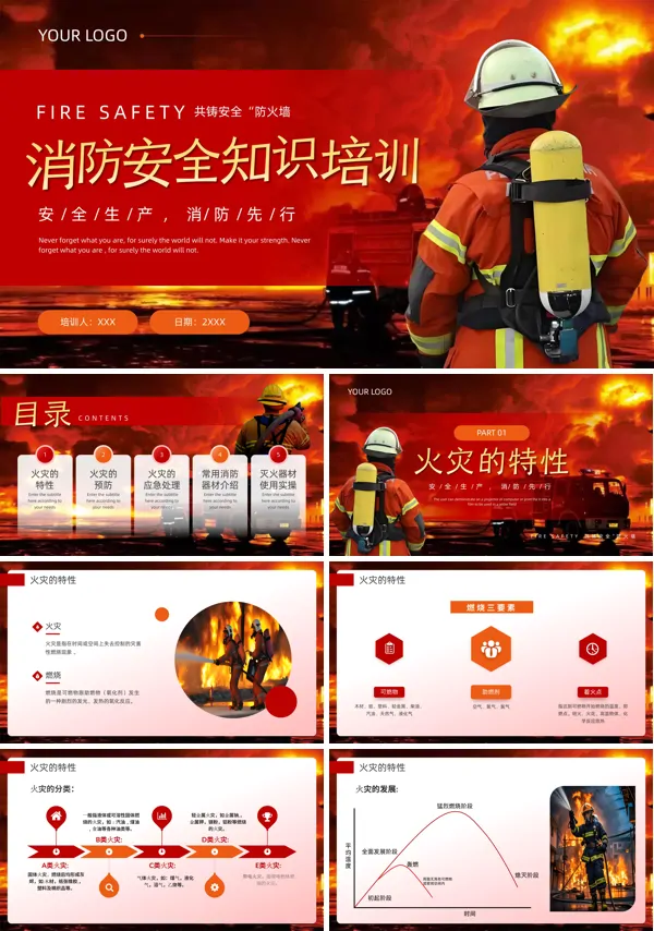 消防安全常识课件PPT模板含讲稿