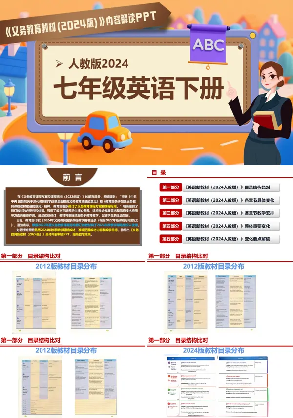 七年级英语下册(人教版2024)-【新教材解读】义务教育教材内容解读课件PPT模板