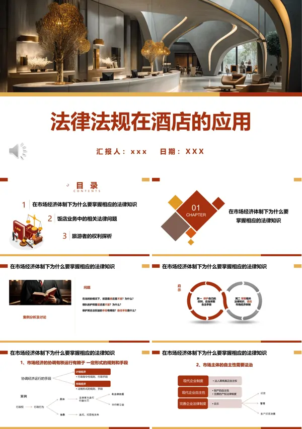 酒店法律法规培训PPT模板含讲稿