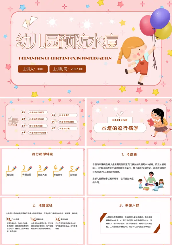 幼儿园预防水痘培训内容PPT模板