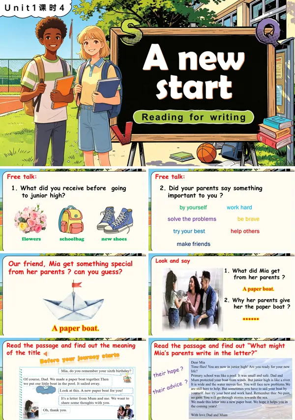 Unit1 课时4《Reading for writing》七年级上册外研英语 ppt课件(教案+分层作业+导学案)