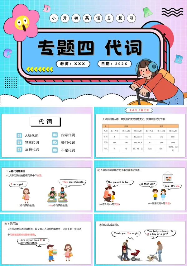 2025年小升初英语复习讲练测代词PPT课件含教案