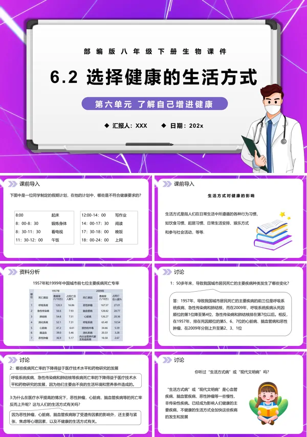 部编版八年级生物下册选择健康的生活方式课件PPT下载