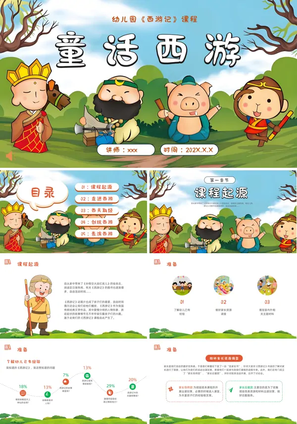 幼儿园西游记介绍PPT课件模板含讲稿
