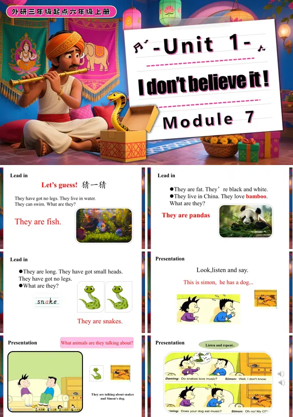 六年级英语上册外研Module 7 Unit1 I don't believe it!PPT课件含教案
