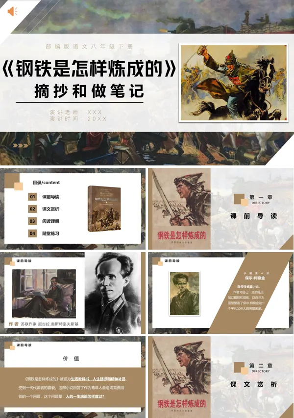 八年级下册语文《钢铁是怎样炼成的》PPT课件