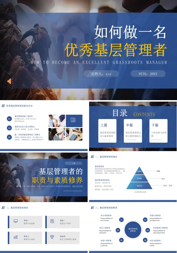 优秀基层管理者团队管理领导力提升培训课件PPT模板含讲稿