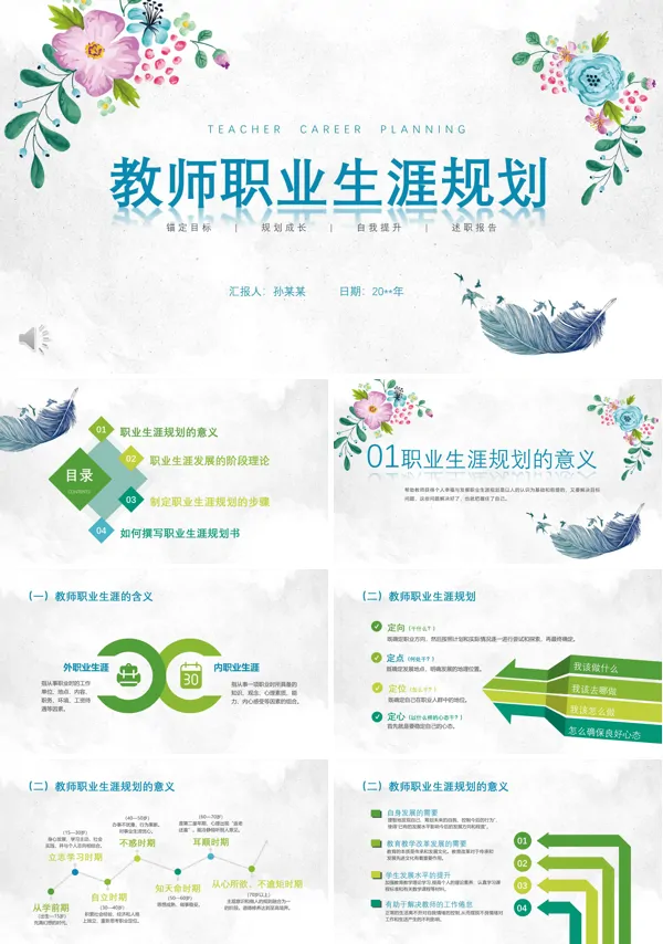 教师职业生涯规划述职报告PPT