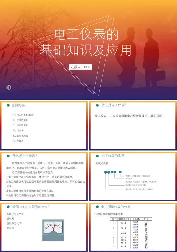 电工仪表的基础知识及应用PPT课件模板