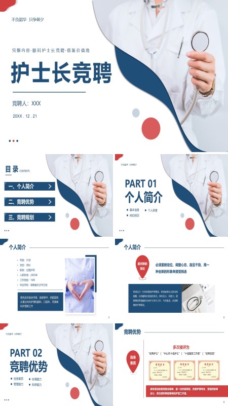  PPT template for head nurse competition