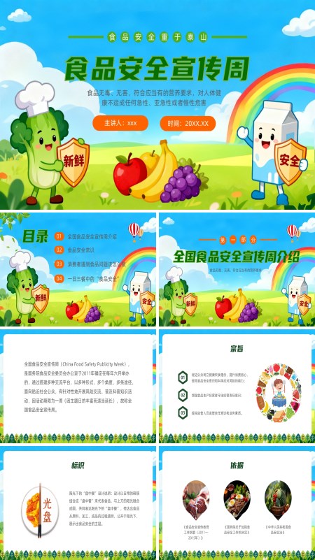 食品安全宣传周培训PPT模板含讲稿