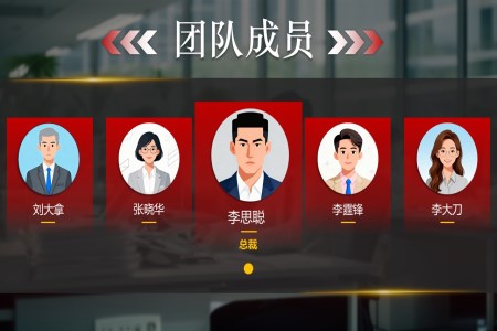团队创意介绍（10人滚动循环）PPT【特效动画】模板