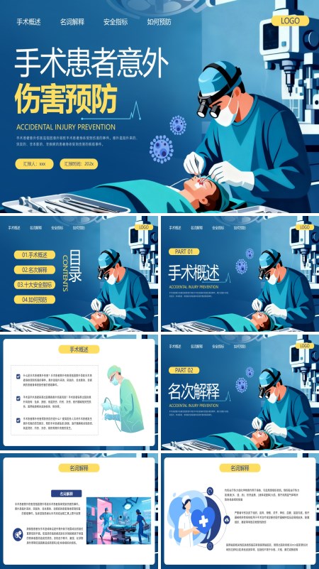 手术患者意外伤害预防PPT模板含讲稿