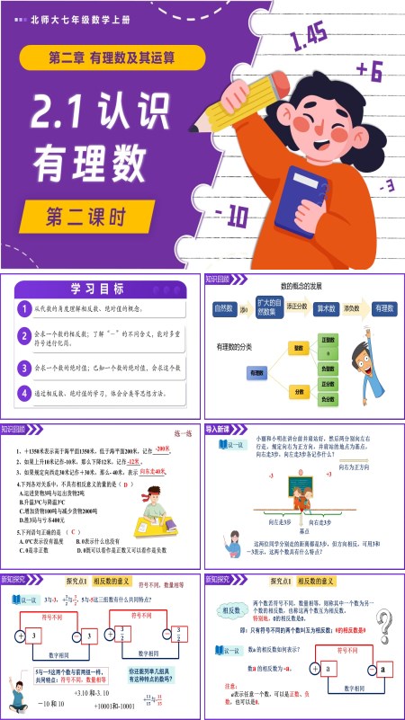 北師大七年級數(shù)學(xué)上冊2.1認識有理數(shù)（第2課時）PPT課件(含教案+導(dǎo)學(xué)案）