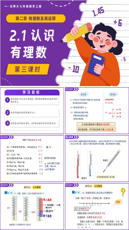 北師大七年級數(shù)學(xué)上冊2.1認(rèn)識有理數(shù)（第3課時）PPT課件(含教案+導(dǎo)學(xué)案）
