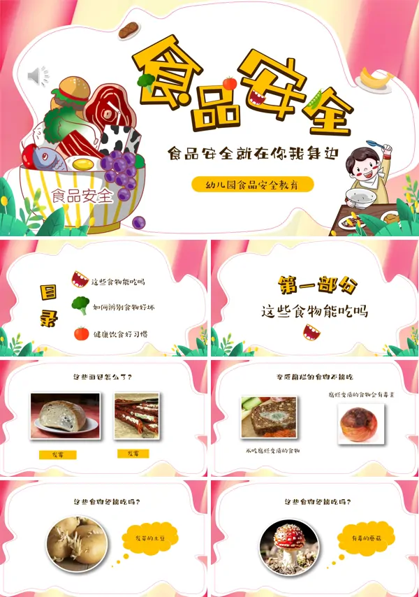 幼儿园食品安全主题班会PPT