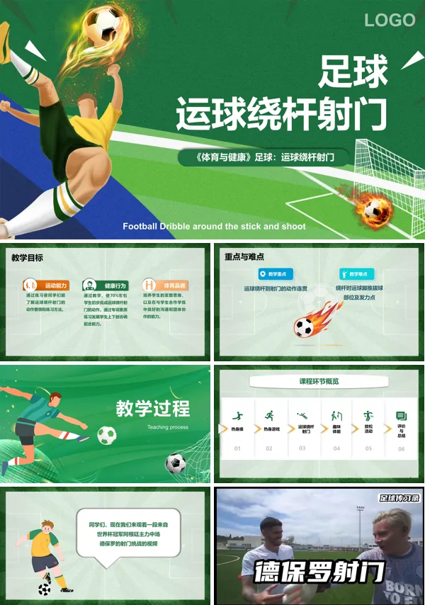 运球绕杆射门(PPT内嵌视频)PPT课件
