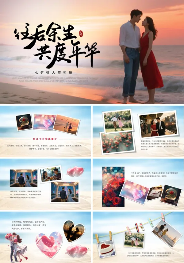 七夕情人节表白电子相册PPT