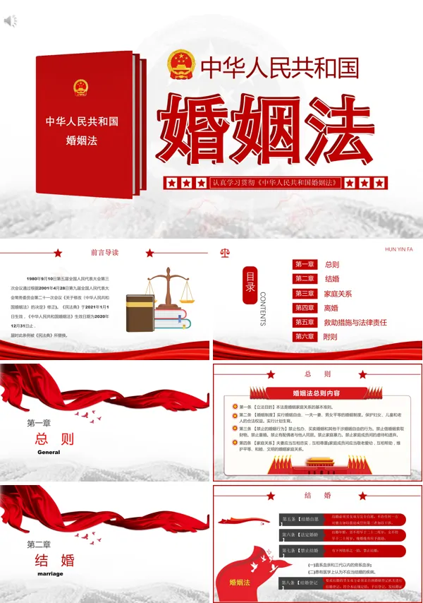 学习解读《中华人民共和国婚姻法》PPT