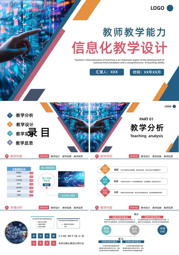 信息化教育教学培训设计说课ppt专题模板