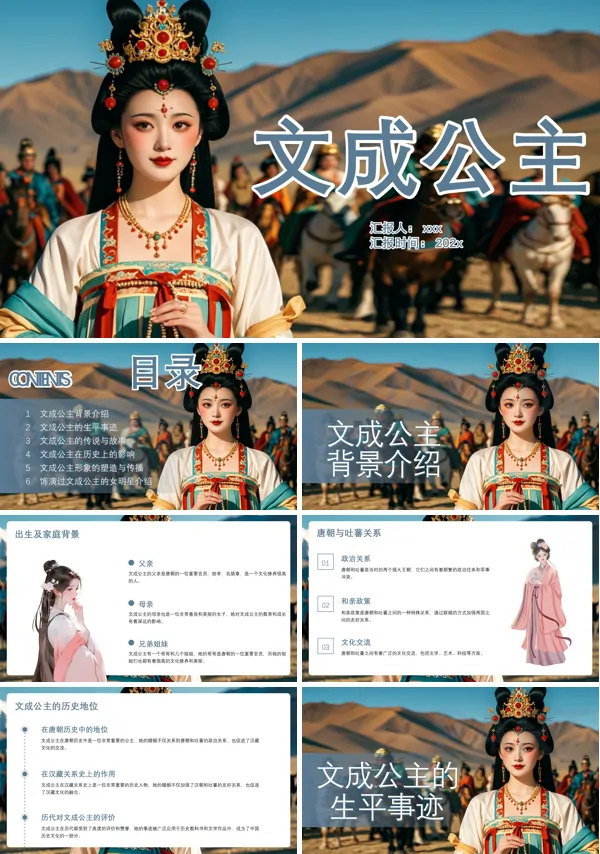 古代历史人物介绍文成公主PPT