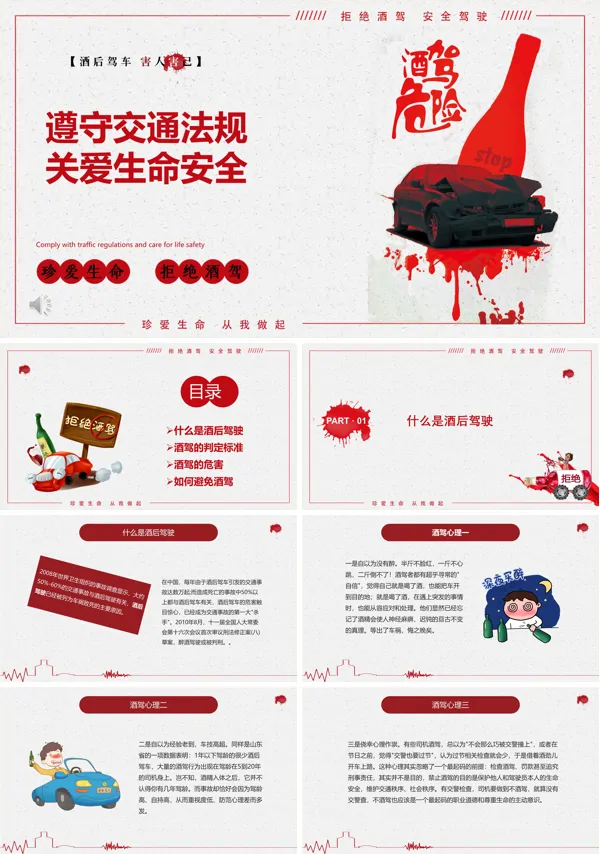 酒驾ppt模板免费下载