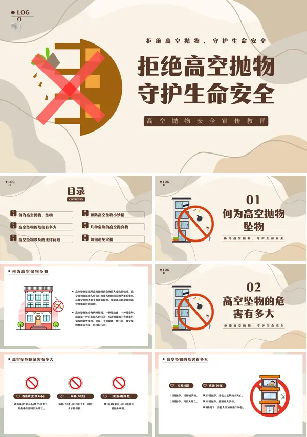 安全教育培训拒绝高空抛物PPT课件