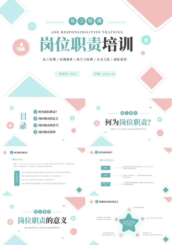 企业员工岗位职责培训PPT课件免费下载
