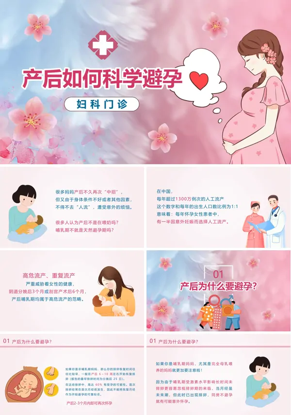 产后如何科学避孕PPT模板