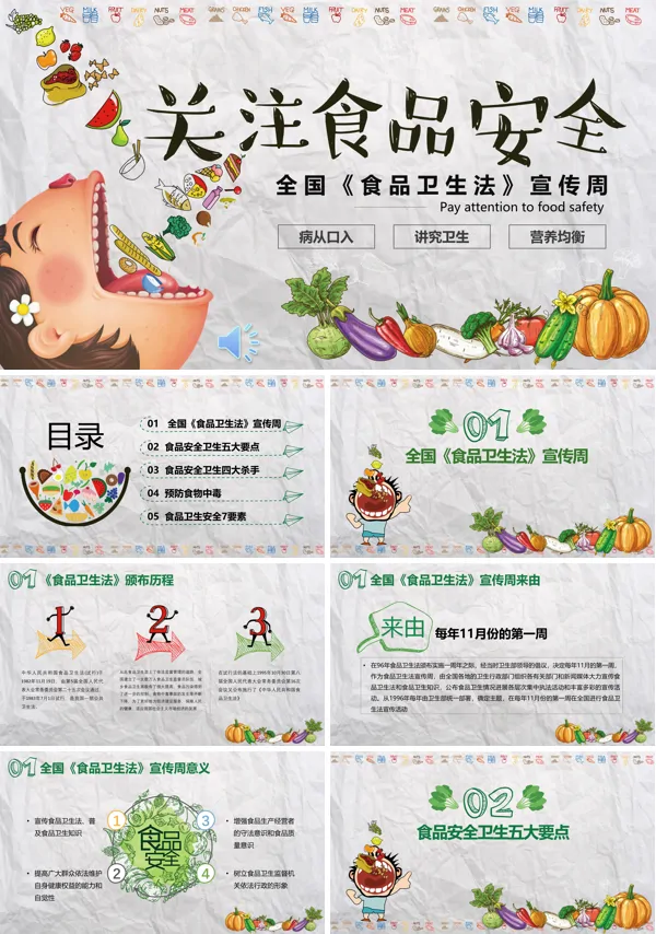 食品安全宣传推广PPT模板