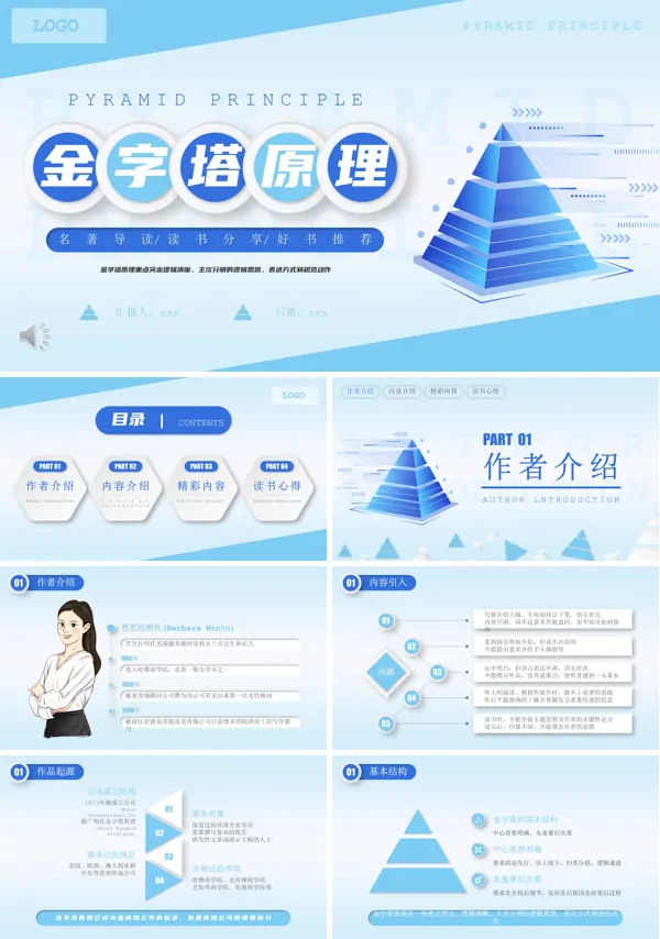 金字塔原理读书分享PPT课件模板