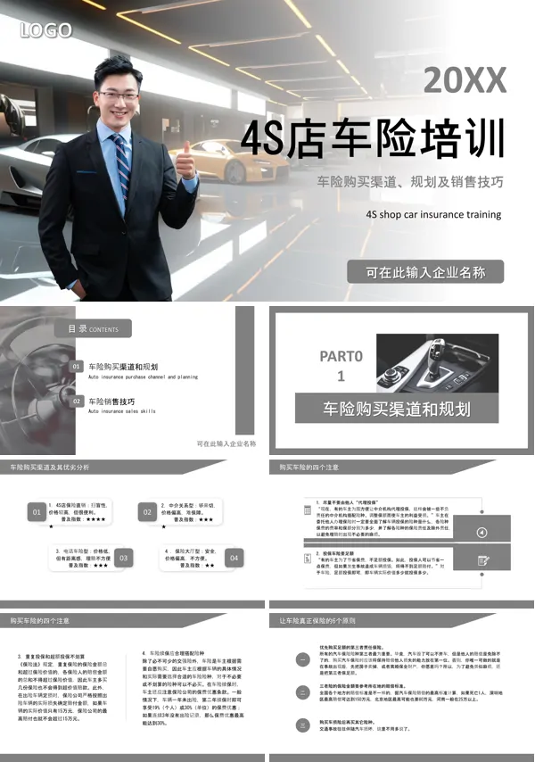 4s店购车保险销售技巧培训PPT课件免费下载