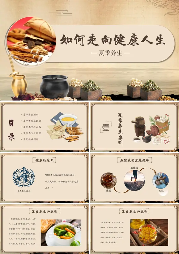 夏季养生中医中药养生饮食营养PPT