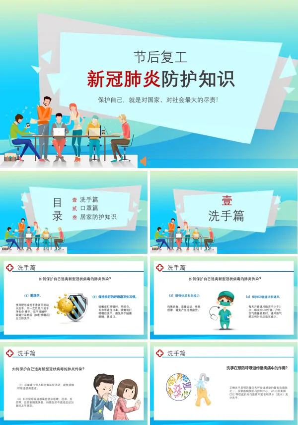 节后复工新冠肺炎防护知识ppt课件