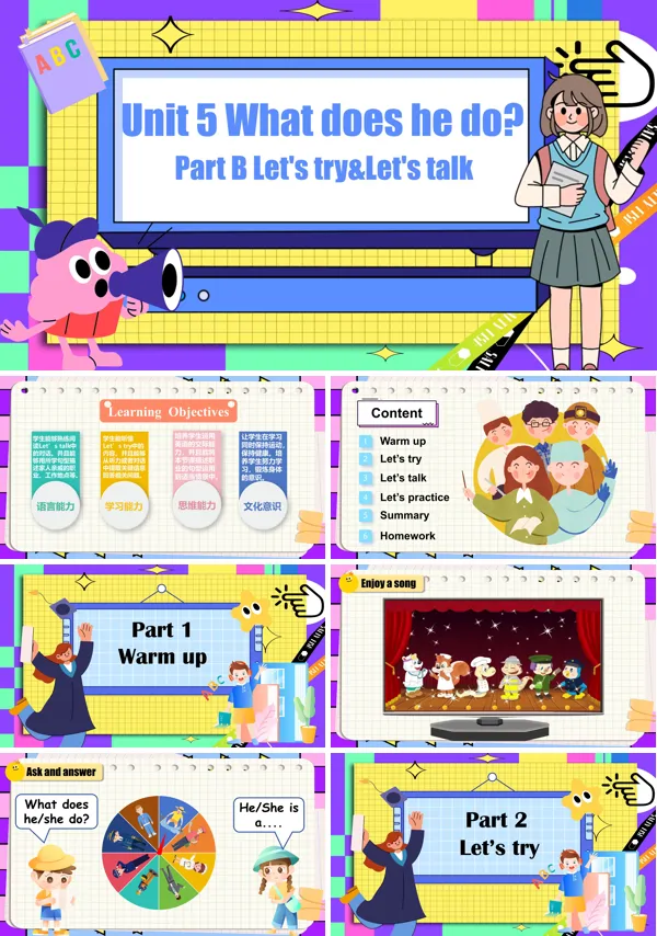人教六年级英语上册Unit5第4课时Part B Let's try&Let's talkPPT课件含教案