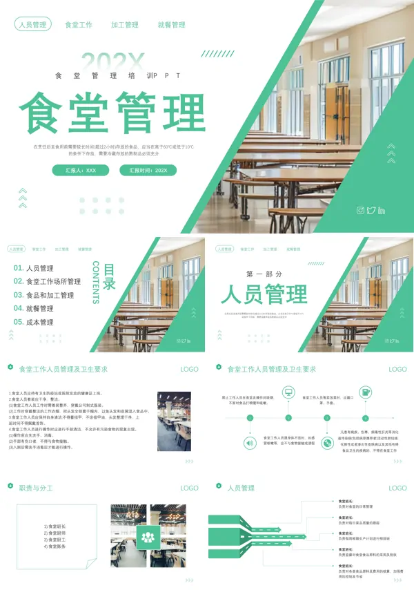 食堂安全管理PPT模板
